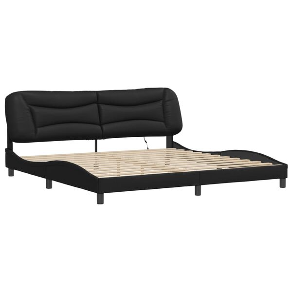 vidaXL Estructura de cama con LED sin colch&oacute;n Hvar negro 200x200 cm