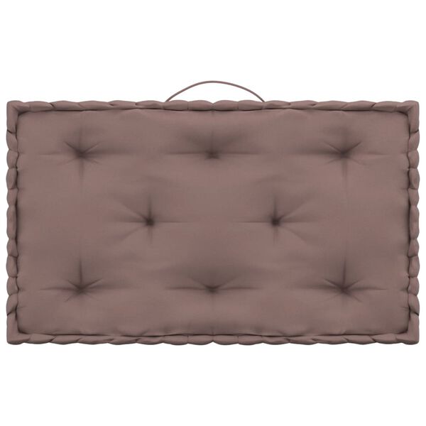 vidaXL Cojines para palets de suelo 4 unidades algod&oacute;n gris taupe