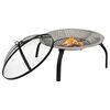vidaXL Brasero y barbacoa 2 en 1 atizador acero inoxidable 56x56x49 cm