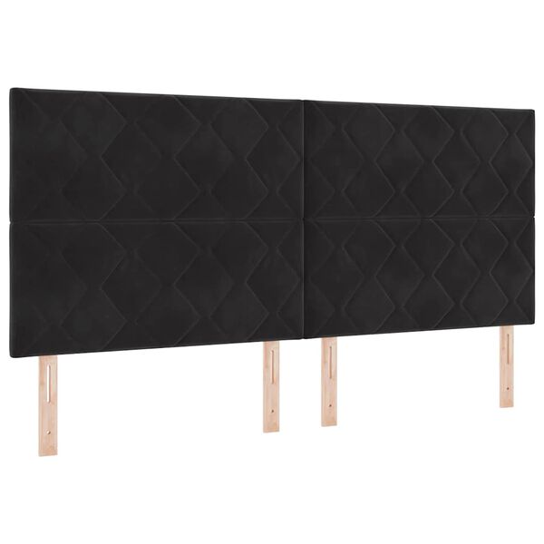 vidaXL Cama Box Spring LED con colch&oacute;n Negro 200 x 200 cm tela