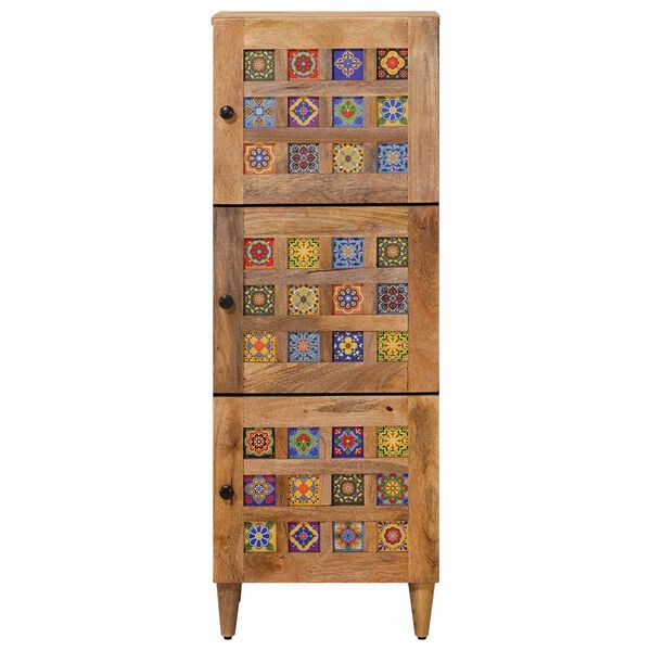 vidaXL Aparador alto Natural 40 x 33 x 110 cm Madera de mango maciza