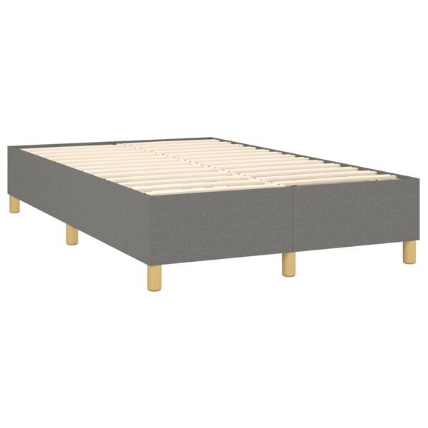 vidaXL Cama box spring con colch&oacute;n tela gris oscuro 120x200 cm