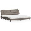 vidaXL Cama con colch&oacute;n Hvar tela gris taupe 200x200 cm