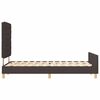 vidaXL Estructura de cama con cabecera Marr&oacute;n oscuro 160 x 200 cm tela