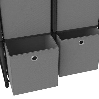 vidaXL Estantería de 5 cubos con cajas de tela negro 103x30x72,5 cm