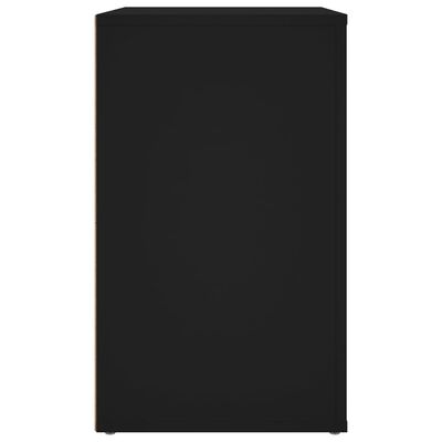 vidaXL Mesita de noche madera contrachapada negro 50x36x60 cm