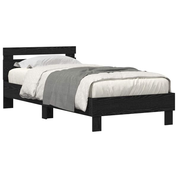 vidaXL Estructura de cama Roble Negro 90 x 190 cm Madera de ingenier&iacute;a