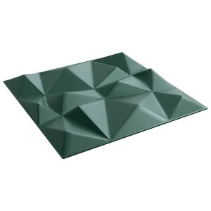 vidaXL Paneles de pared 12 uds. 50 x 50 cm Verde Diamante Espuma XPS