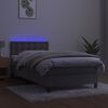 vidaXL Cama box spring colch&oacute;n y LED terciopelo gris claro 90x200 cm