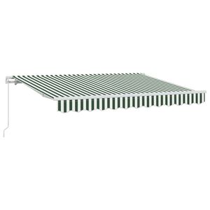 vidaXL Toldo manual 3,5 x 2 m Rayas verdes y blancas 100% Poli&eacute;ster