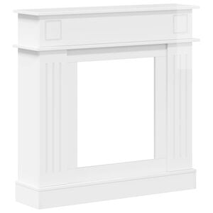 vidaXL Marco de chimenea Blanco Brillante 102 x 26 x 100 cm