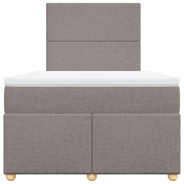 vidaXL Cama box spring con colch&oacute;n tela gris taupe 120x190 cm
