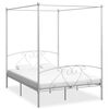 vidaXL Estructura de cama con dosel metal blanco 160x200 cm