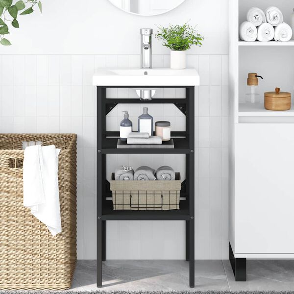 vidaXL Estructura de lavabo de hierro negro 40x38x83 cm