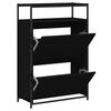 vidaXL Zapatero de madera de ingenier&iacute;a negro 75x34x112 cm