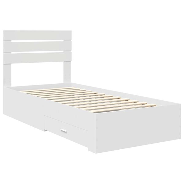 vidaXL Estructura de cama con caj&oacute;n con cabecera Madera contrachapada
