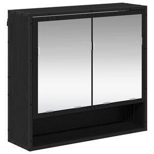 vidaXL Estante de pared con estante Roble Negro 65 x 20 x 60 cm