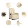 vidaXL Sill&oacute;n el&eacute;ctrico reclinable elevable de tela color crema