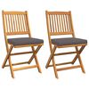 vidaXL Silla Plegable 2 uds. Marr&oacute;n Madera maciza de Acacia