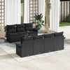vidaXL Conjunto de sof&aacute;s de jard&iacute;n 8 pcs Negro rat&aacute;n sint&eacute;tico