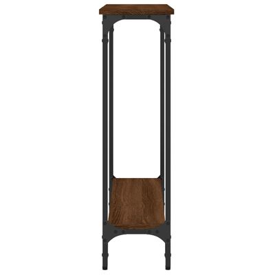 vidaXL Mesa consola madera de ingeniería marrón roble 75x22,5x75 cm