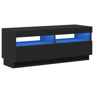 vidaXL Mueble de TV con luces LED negro 100x35x40 cm