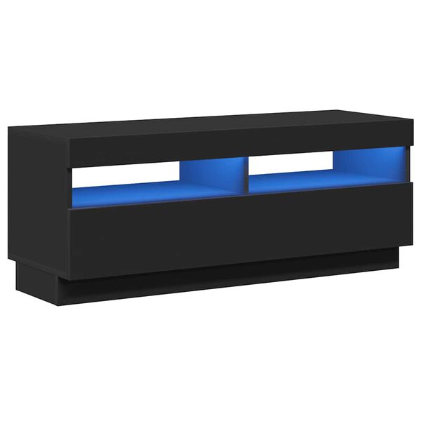 vidaXL Mueble de TV con luces LED negro 100x35x40 cm