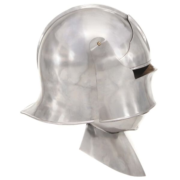 vidaXL R&eacute;plica de casco de caballero medieval antiguo LARP acero plata