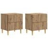vidaXL Mesita de Noche 2 pcs Roble Artesanal 43 x 34,5 x 48 cm