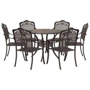 vidaXL Conjunto de Comedor de Jard&iacute;n 7 pcs Bronce Aluminio