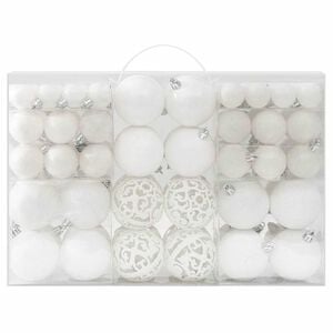 vidaXL Juego de bolas de Navidad 100 piezas blanco