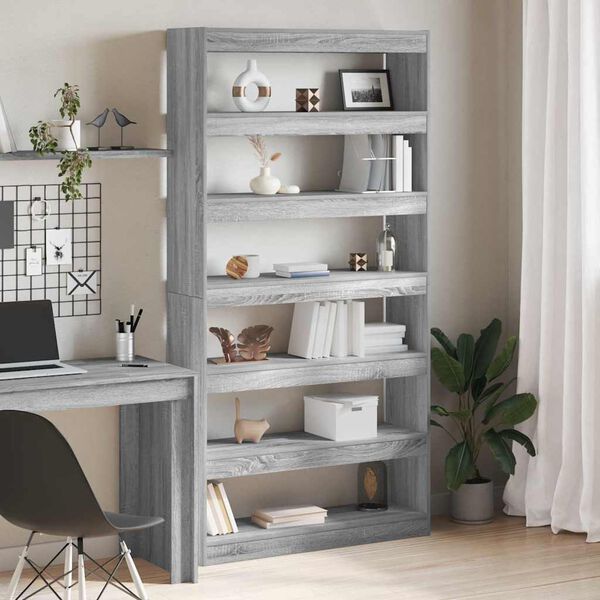 vidaXL Librer&iacute;a Gris Sonoma 100 x 30 x 198 cm Madera de ingenier&iacute;a