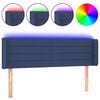 vidaXL Cabecero con LED de tela azul 147x16x78/88 cm