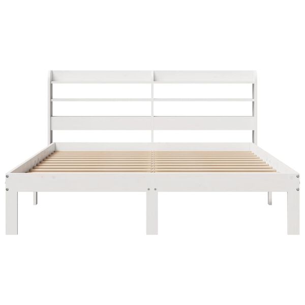 vidaXL Estructura de cama con cabecero madera de pino blanco 150x200cm