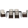 vidaXL Conjunto de Comedor de Jard&iacute;n 7 pcs Marr&oacute;n rat&aacute;n sint&eacute;tico