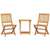vidaXL Set de comedor de jard&iacute;n plegable 3 pzas madera maciza acacia