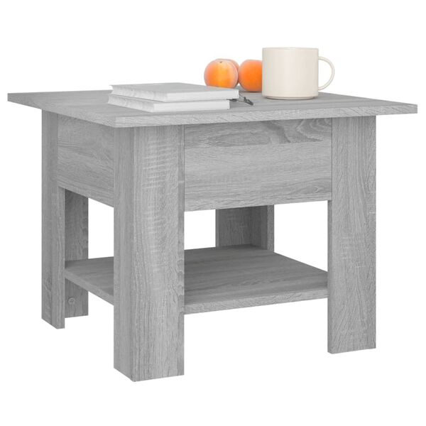 vidaXL Mesa de centro madera de ingenier&iacute;a gris Sonoma 55x55x42 cm