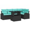 vidaXL Conjunto de sof&aacute; de jard&iacute;n 6 uds. 5-N&uacute;mero de plazas Negro