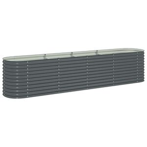 vidaXL Arriate de acero galvanizado gris 400x80x81 cm