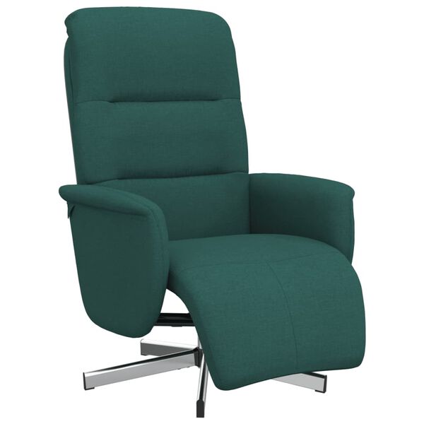 vidaXL Sill&oacute;n reclinable con reposapi&eacute;s tela verde oscuro