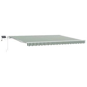vidaXL Toldo retr&aacute;ctil Verde y blanco 450 x 300 cm Tela y Aluminio