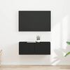 vidaXL Mueble de TV Montado en la Pared 2 pcs Negro 60 x 31 x 29.5 cm