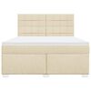 vidaXL Cama box spring con colch&oacute;n tela color crema 180x200 cm