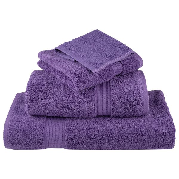 vidaXL Toallas de mano SOLUND 4 unidades morado 50x100 cm 600 gsm