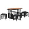 vidaXL Conjunto de Comedor de Jard&iacute;n 4 uds. Negro y Gris