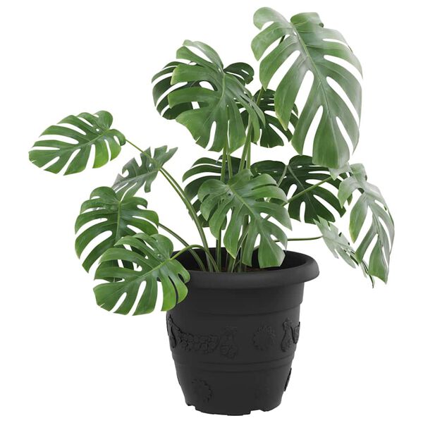 vidaXL Maceta Redonda para Flores 6 pcs Negro &Oslash; 26 x 21.5 cm Pl&aacute;stico