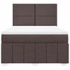 vidaXL Cama box spring con colch&oacute;n tela marr&oacute;n oscuro 140x190 cm