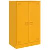 vidaXL Aparador de acero amarillo mostaza 67x39x107 cm