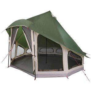 vidaXL Carpa Tipi con techo Verde 404 x 370 x 270 cm tafet&aacute;n