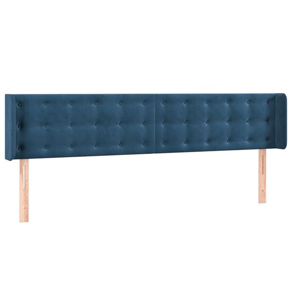 vidaXL Cabecero con LED de terciopelo azul oscuro 183x16x78/88 cm